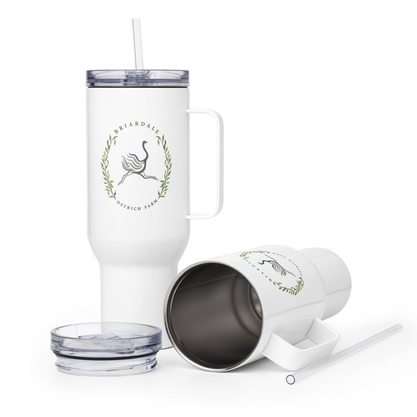 Travel Mug | Briardale Ostrich Farm | Crest Logo
