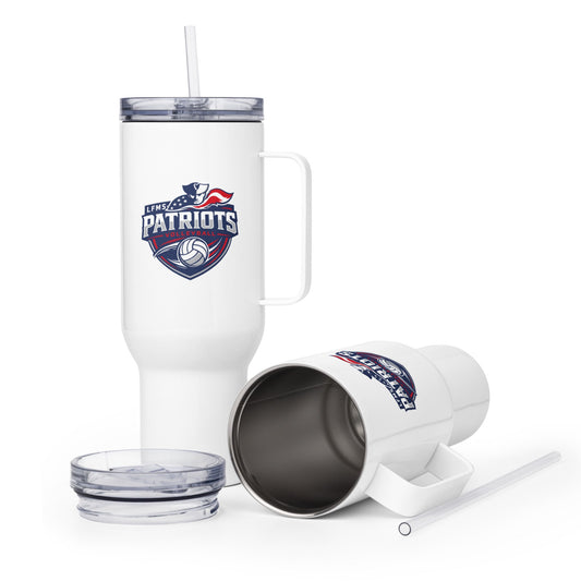 Travel Mug | LFMS Athletics | Patriots Volleyball Logo