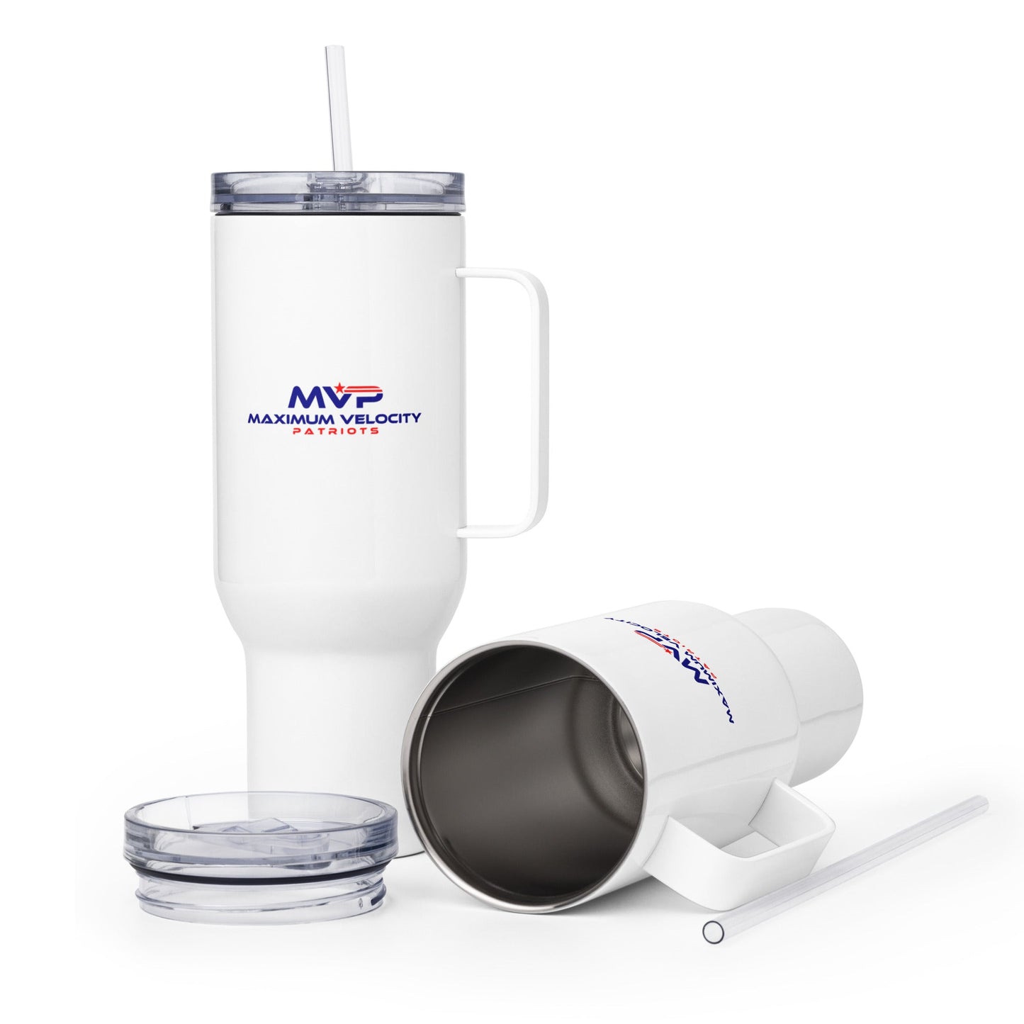 Travel Mug | Maximum Velocity Youth Sports | Vanguard Logo