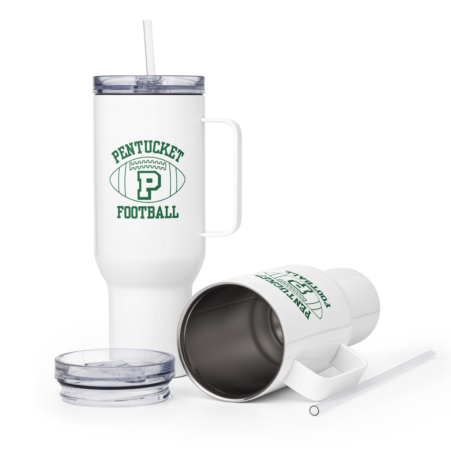 Travel Mug | Pentucket Youth Football and Cheer | Varsity Badge Logo