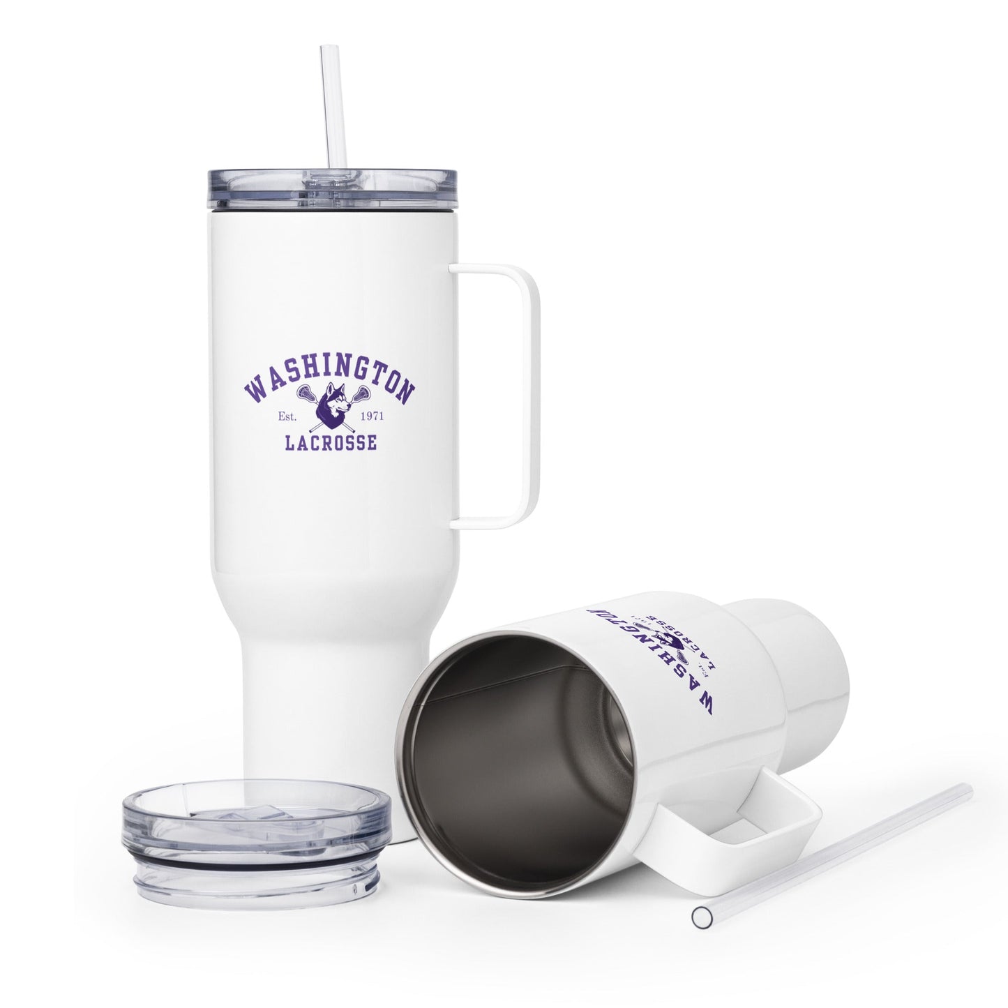Travel Mug | UW Women's Club Lacrosse | Washington Lacrosse Logo