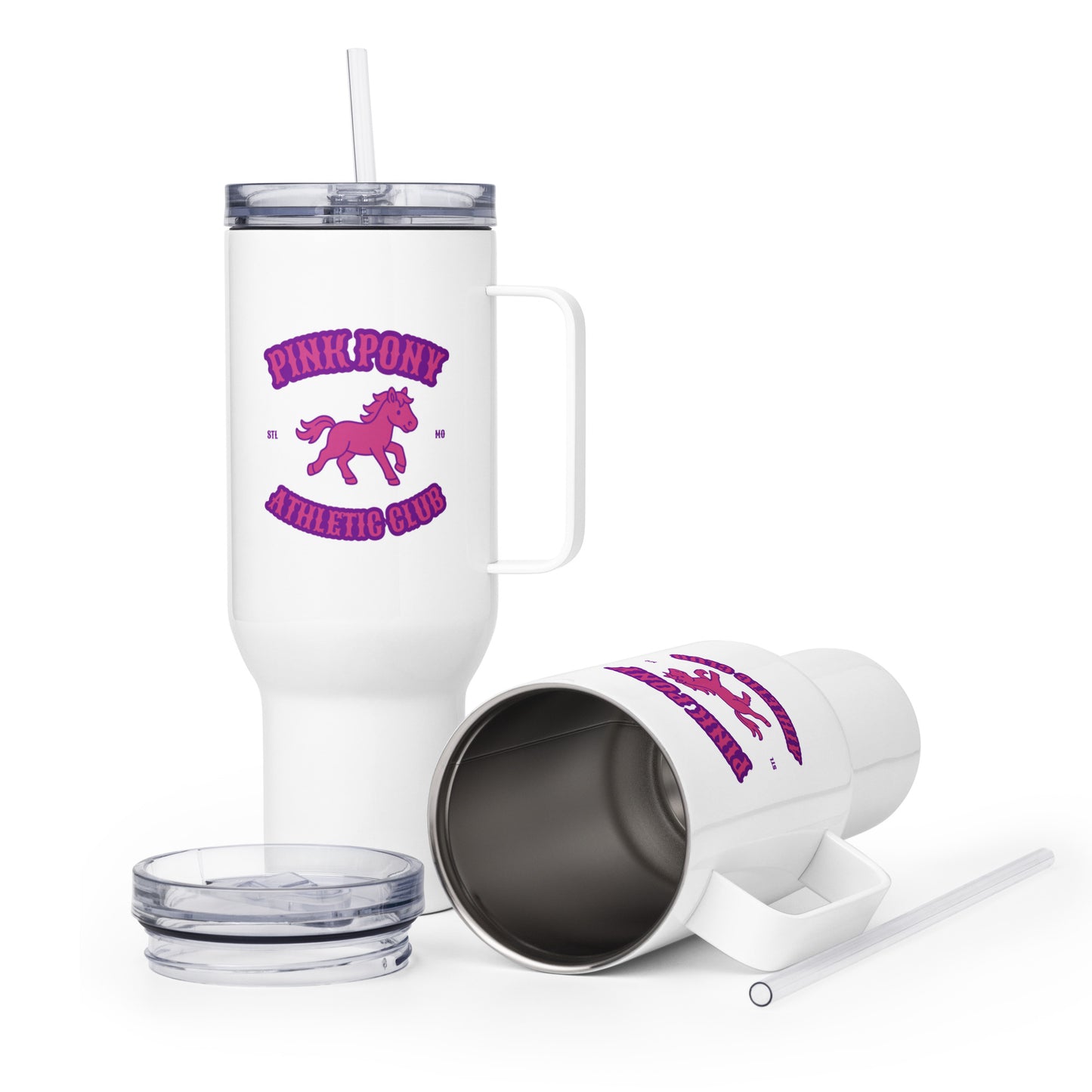 Travel Mug | Pink Pony Athletic Club | Crest Logo