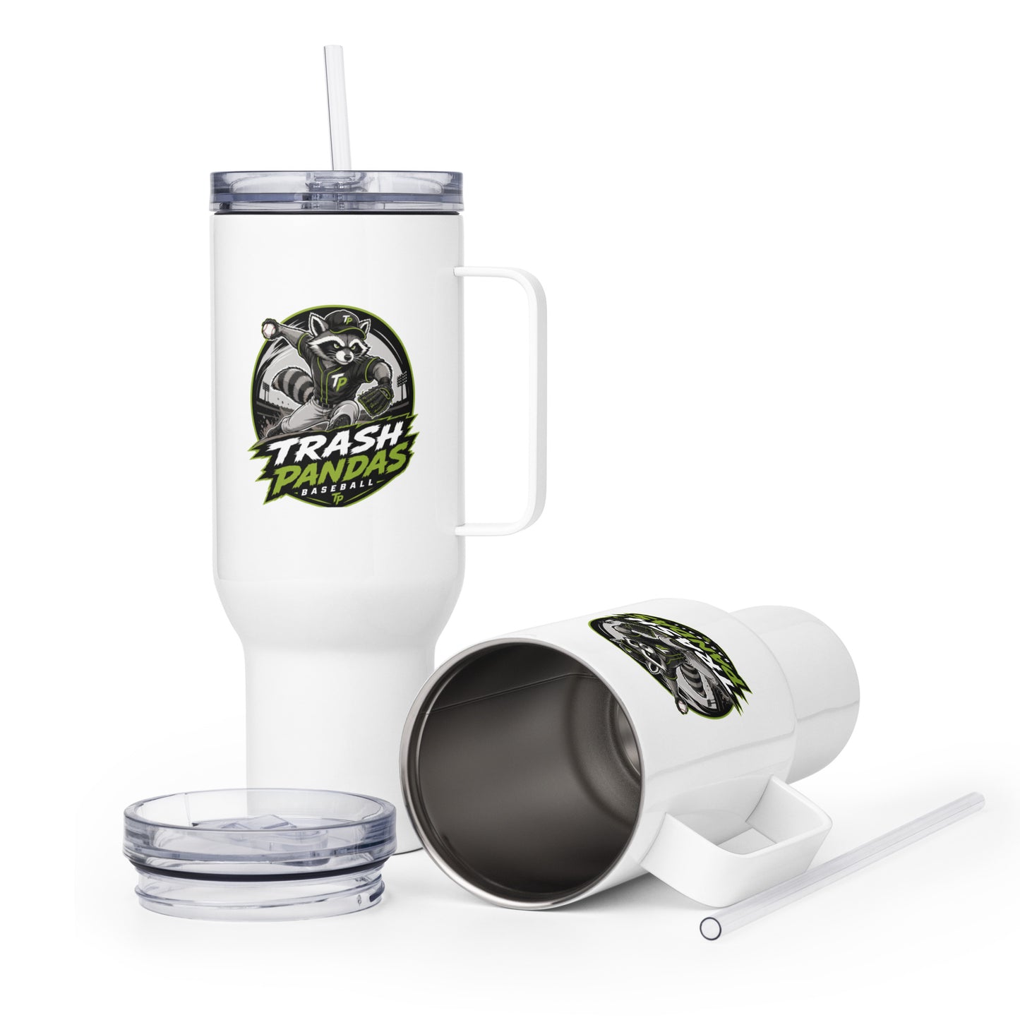 Travel Mug | Trash Pandas Baseball Organization | Vanguard Logo