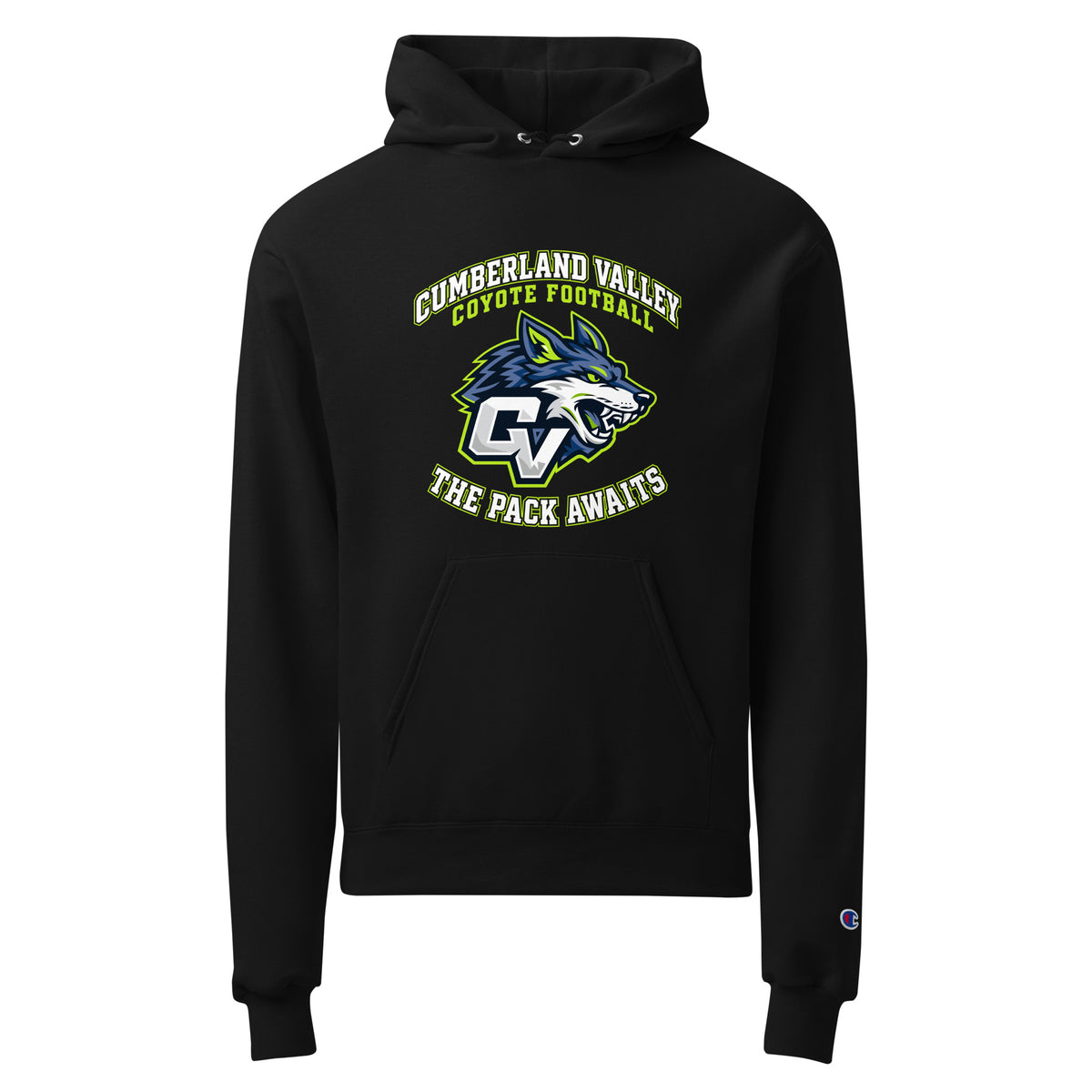 Signature | Champion Hoodie | Cumberland Valley Coyotes Football | Emblem Logo