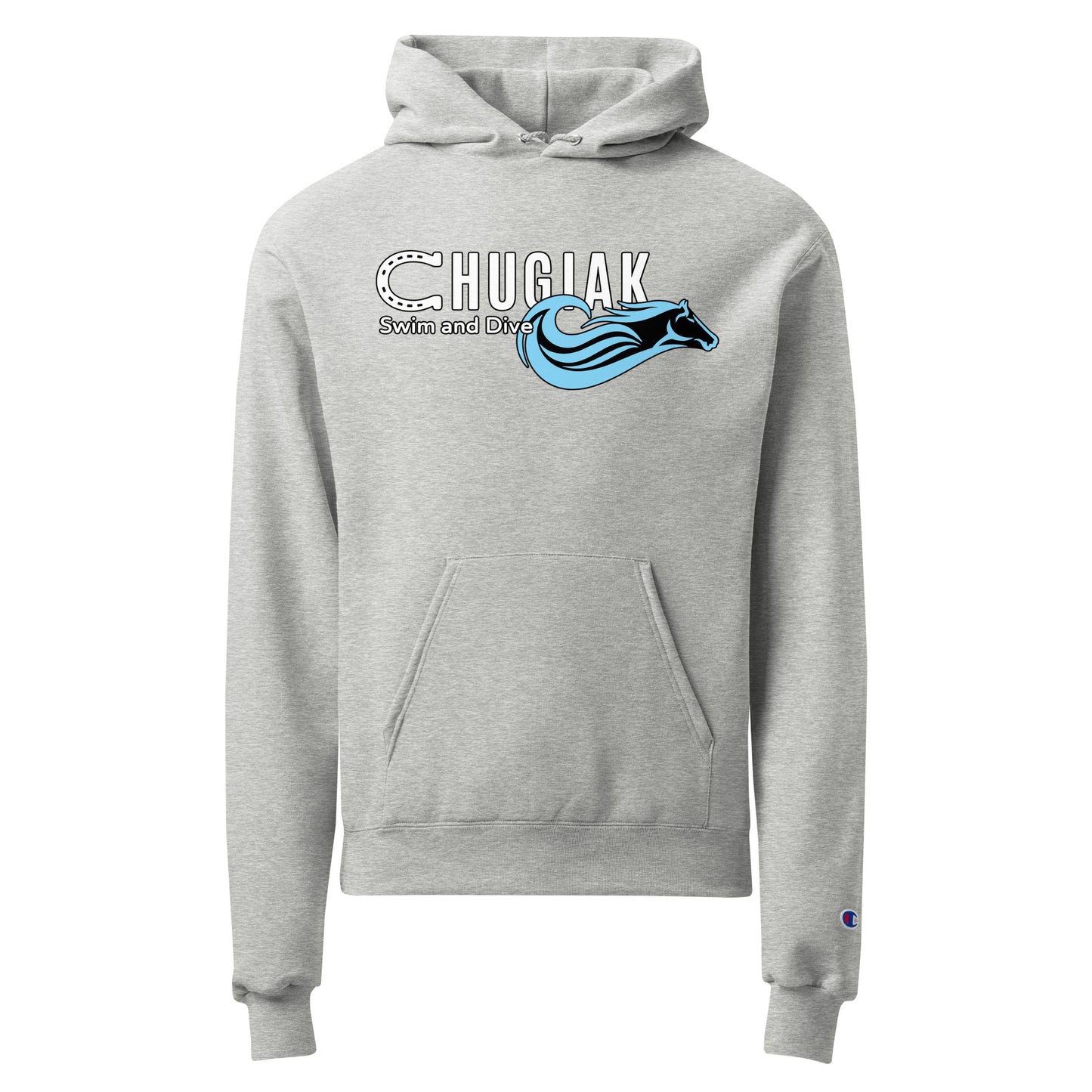 Signature | Champion Hoodie | Chugiak Mustang Swim & Dive | Emblem Logo