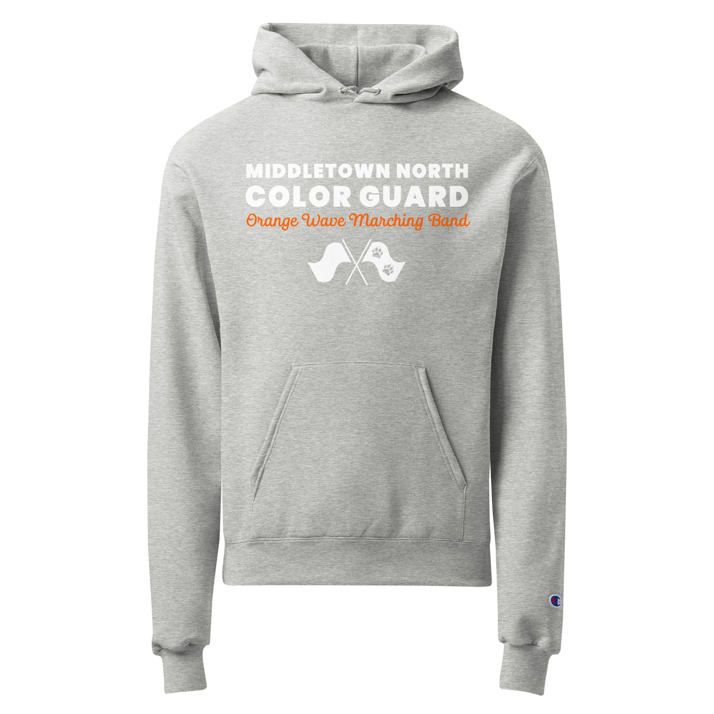 Signature | Champion Hoodie | Orange Wave Marching Band | Modern Script Logo