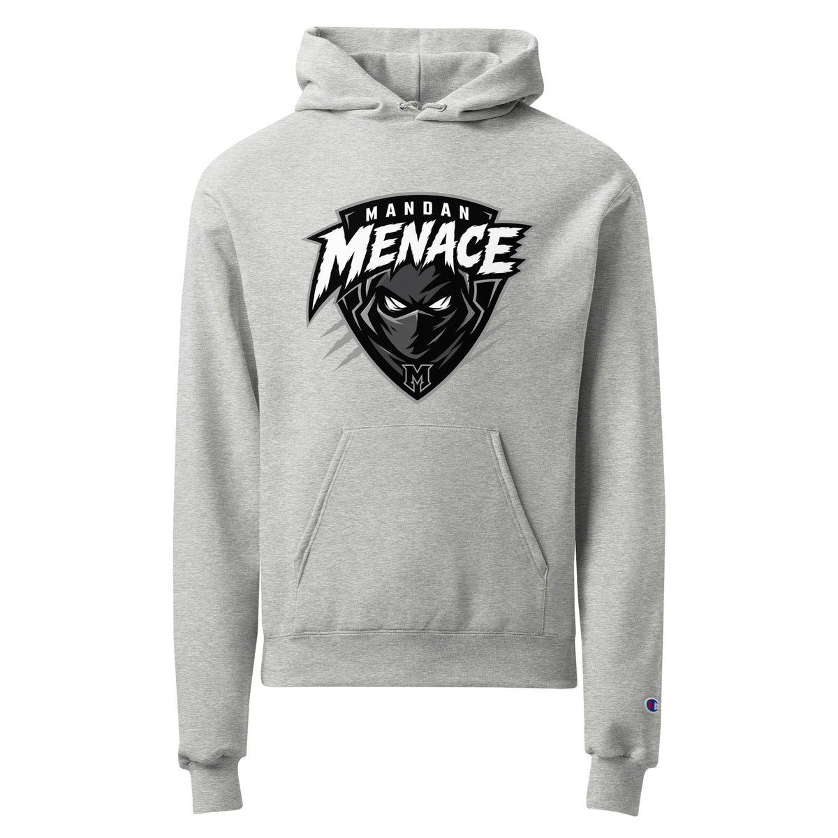 Signature | Champion Hoodie | Mandan Menace | Shield Logo