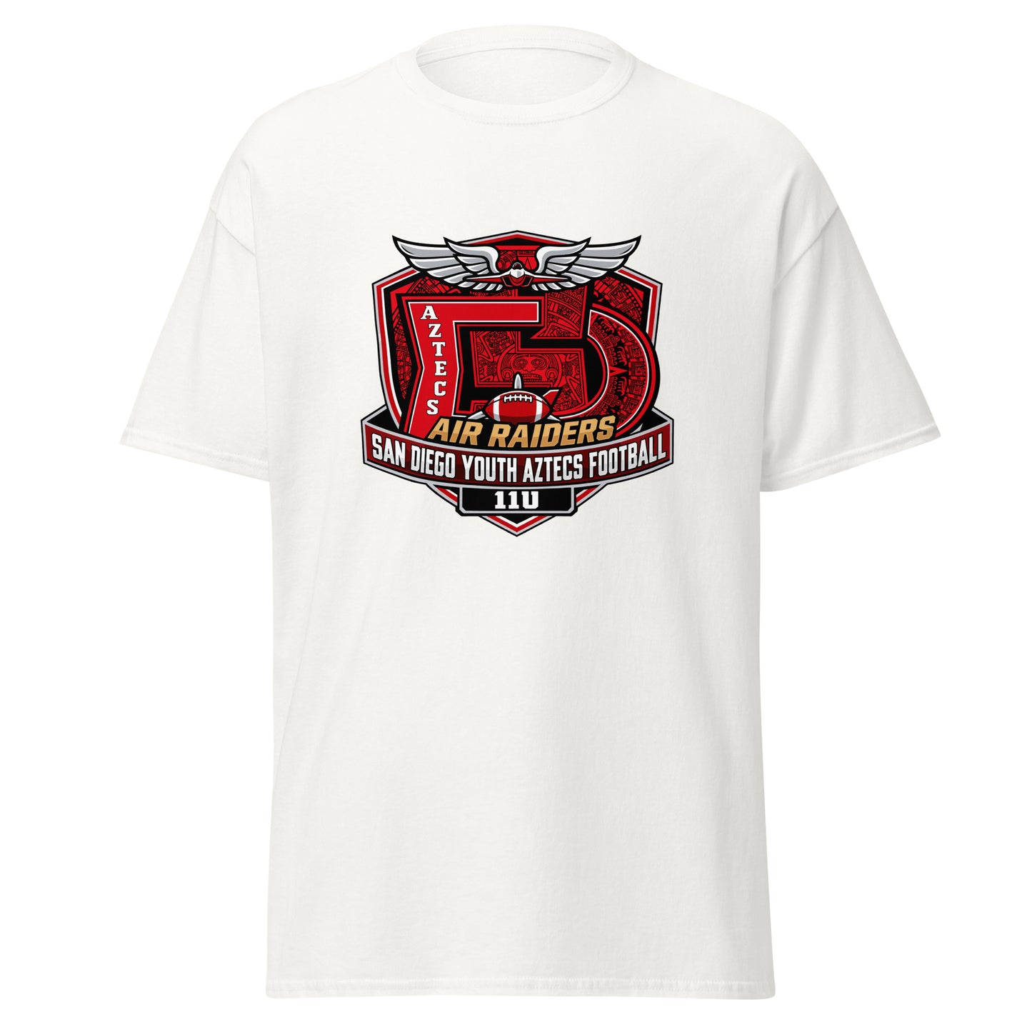 Classic | T-Shirt | San Diego Youth Aztecs Football 11u Air Raiders | Shield Logo