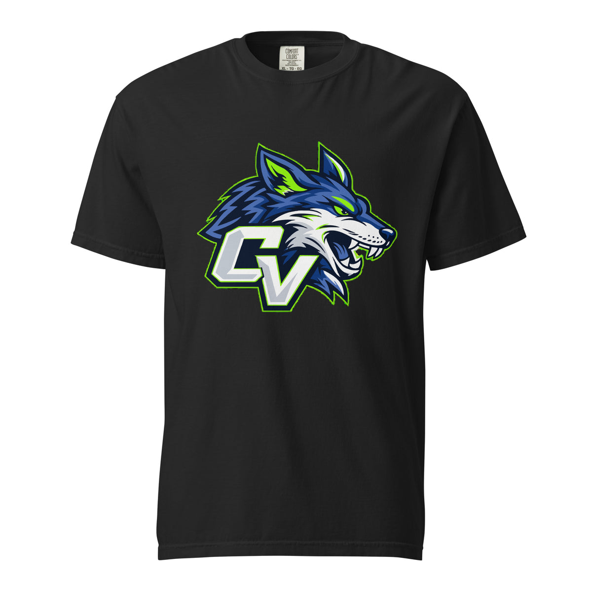 Signature | Comfort Colors T-Shirt | Cumberland Valley Coyotes Football | Crest Logo