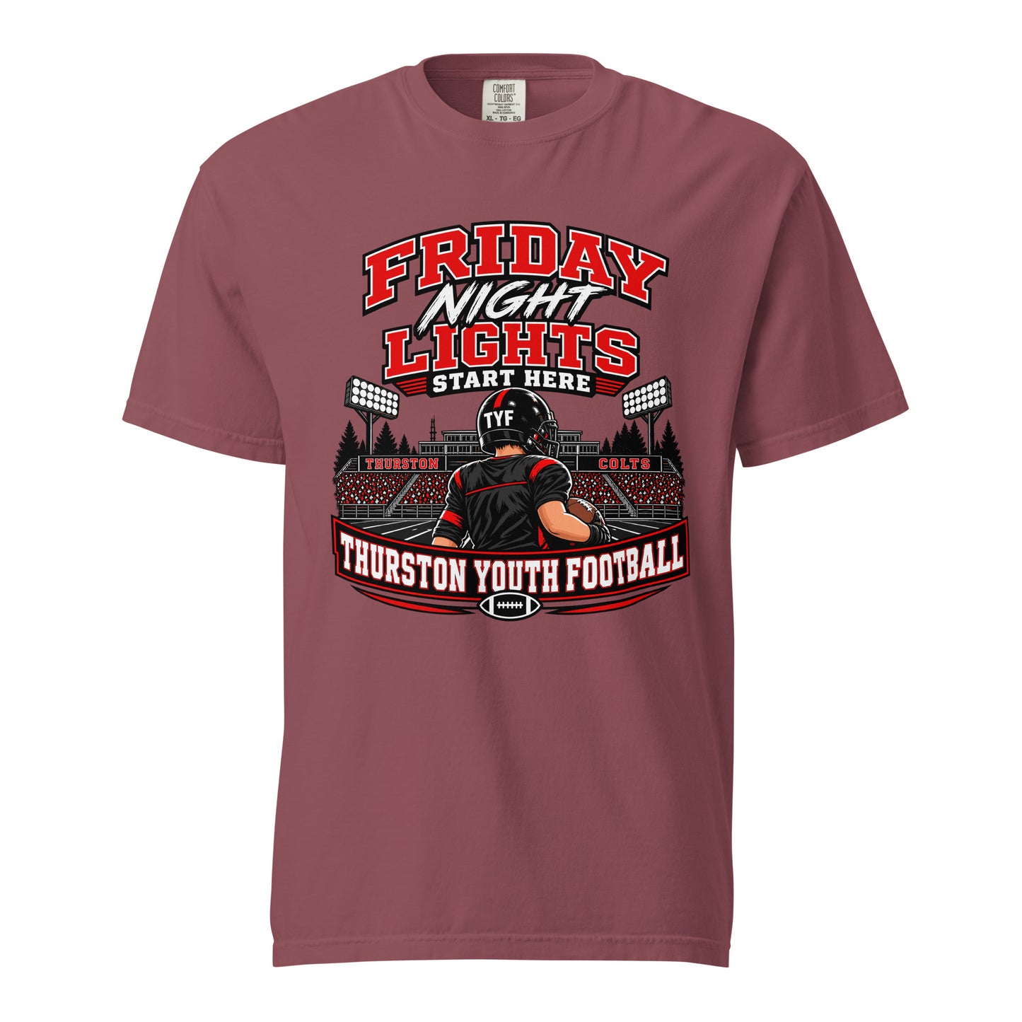 Signature | Comfort Colors T-Shirt | Thurston Youth Football | Vanguard Logo