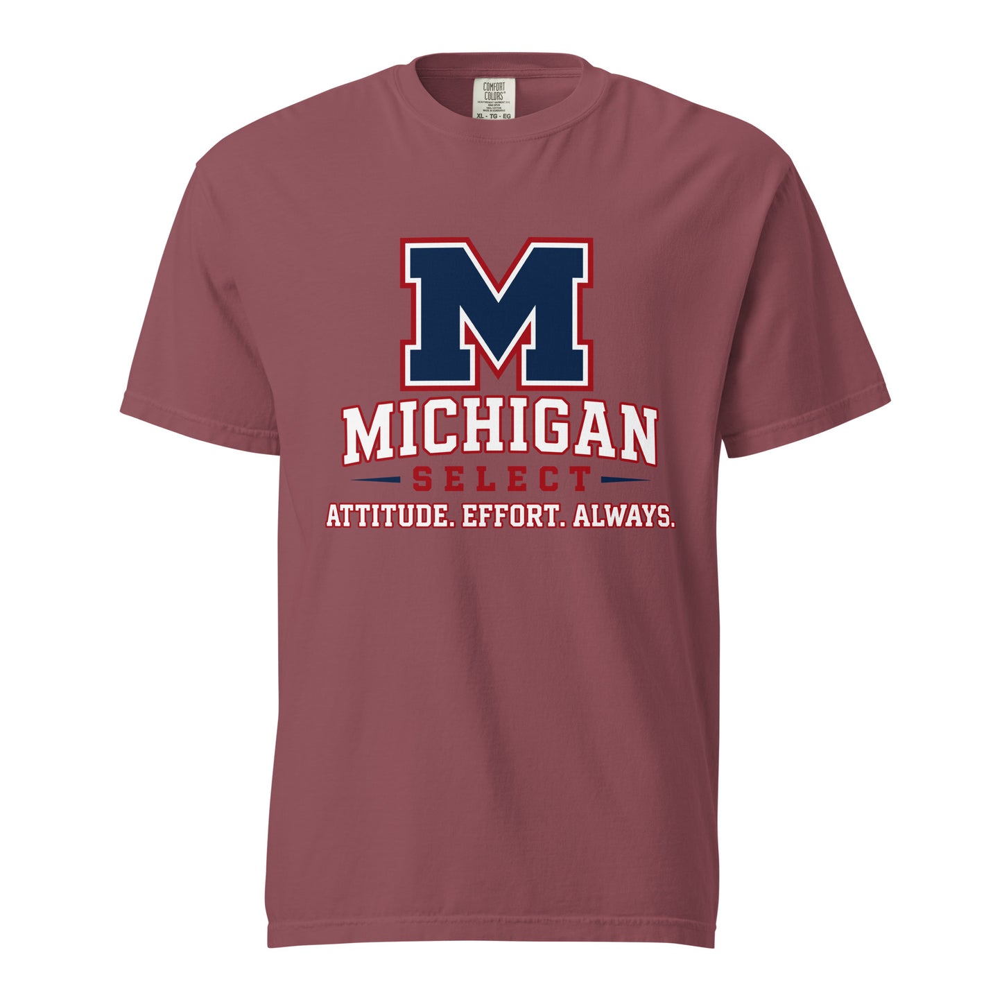 Signature | Comfort Colors T-Shirt | Michigan Select Baseball | Crest Logo