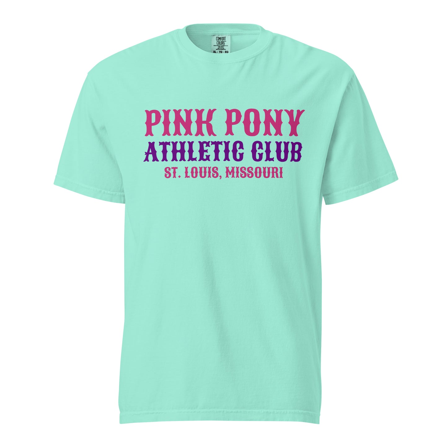 Signature | Comfort Colors T-Shirt | Pink Pony Athletic Club | Athletic Wordmark Logo
