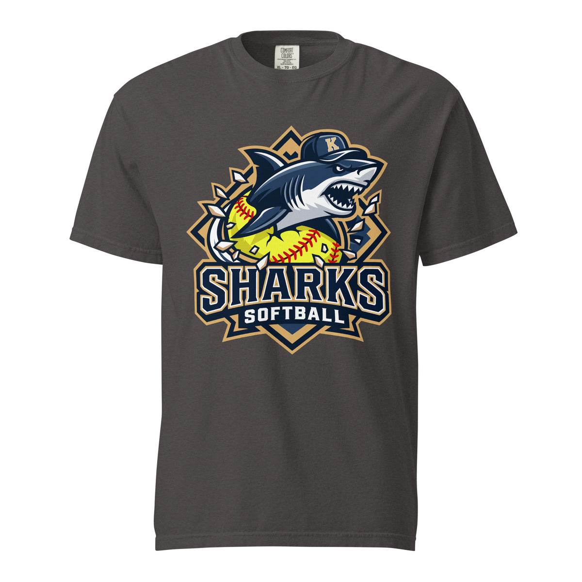 Signature | Comfort Colors T-Shirt | Sharks Diamond Sports | Crest Logo
