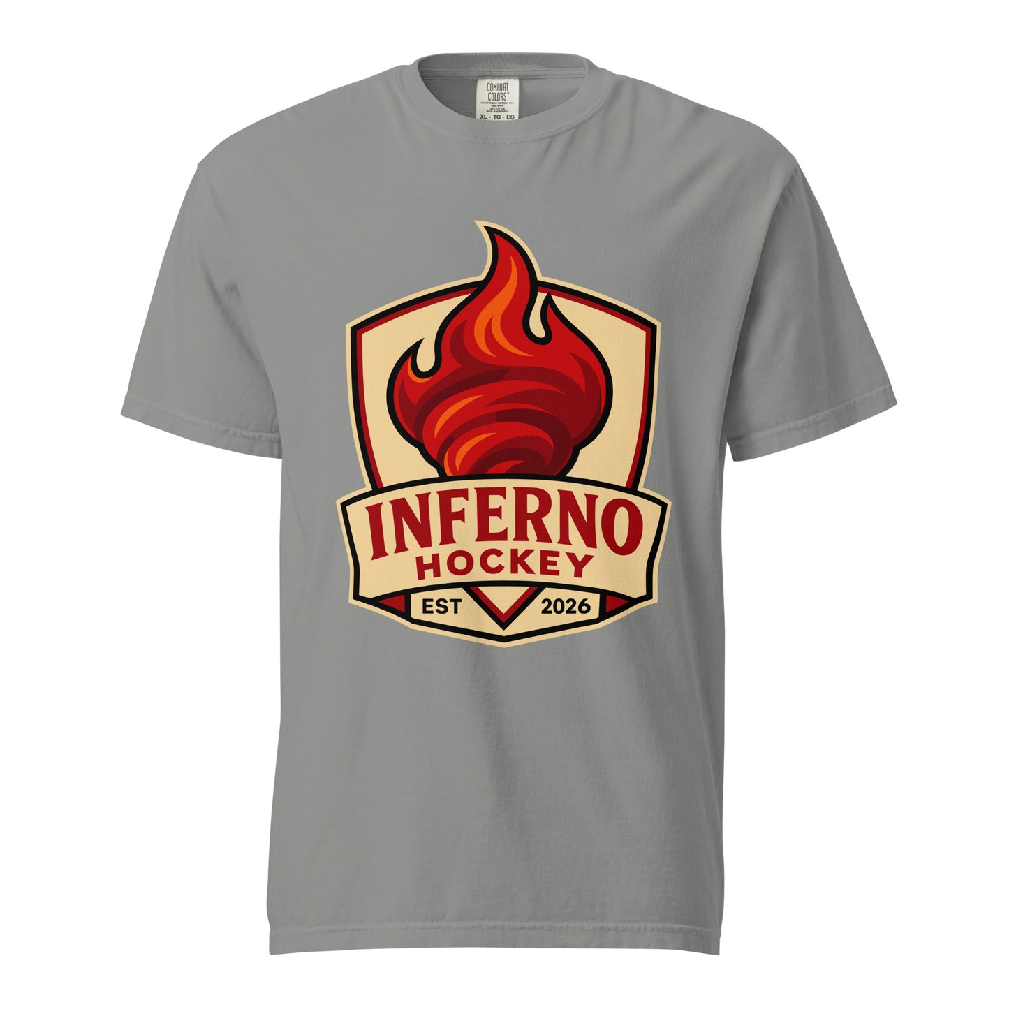 Signature | Comfort Colors T-Shirt | Inferno Hockey | Crest Logo