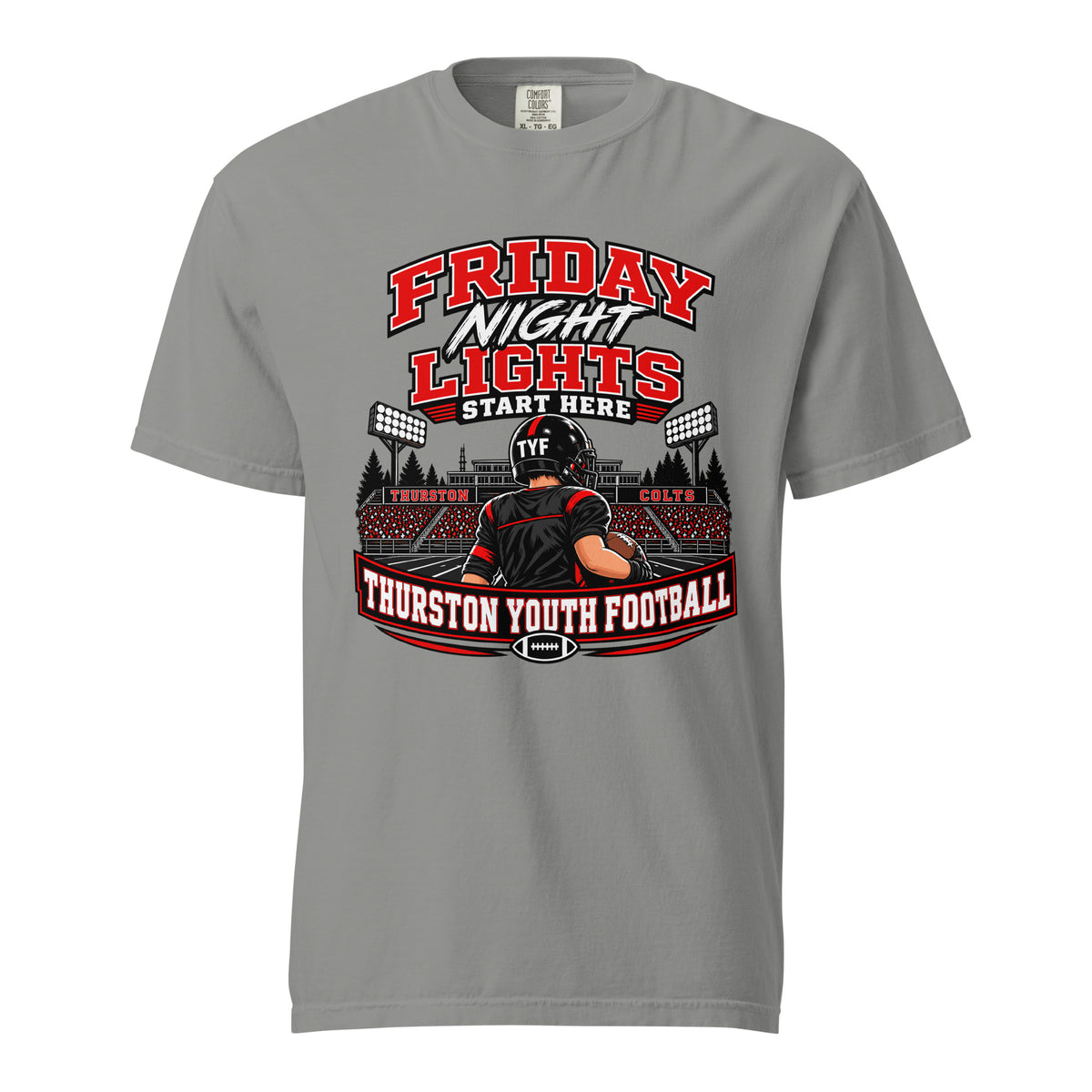 Signature | Comfort Colors T-Shirt | Thurston Youth Football | Vanguard Logo