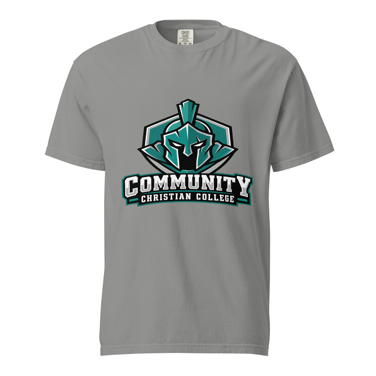 Signature | Comfort Colors T-Shirt | Community Christian College | Vanguard Athletic Logo