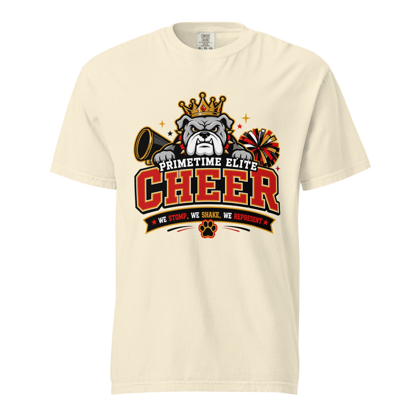 Signature | Comfort Colors T-Shirt | PTE Bulldog Cheer | Crest Logo