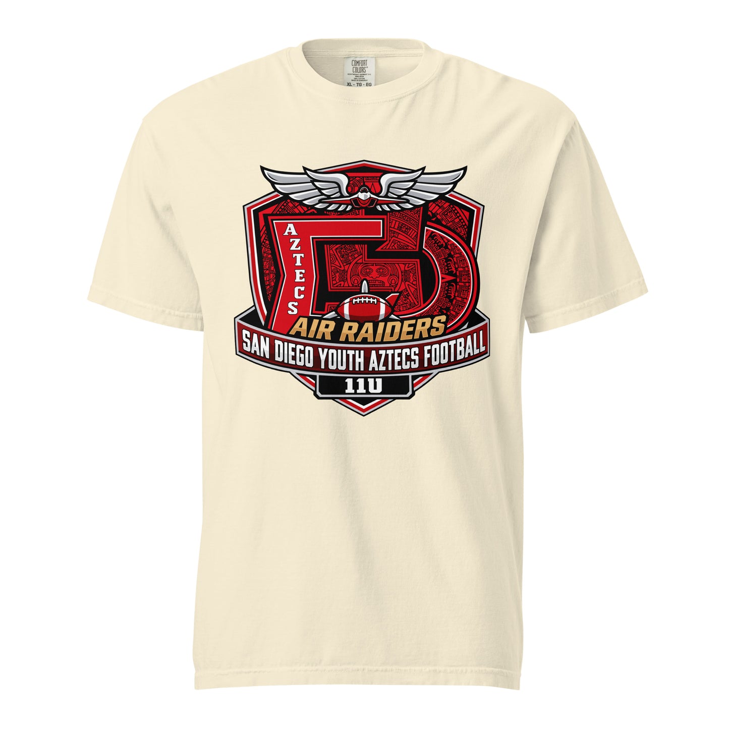 Signature | Comfort Colors T-Shirt | San Diego Youth Aztecs Football 11u Air Raiders | Shield Logo