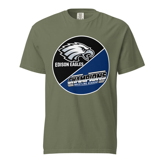 Signature | Comfort Colors T-Shirt | Edison Eagles/CWA Wrestling | Badge Logo