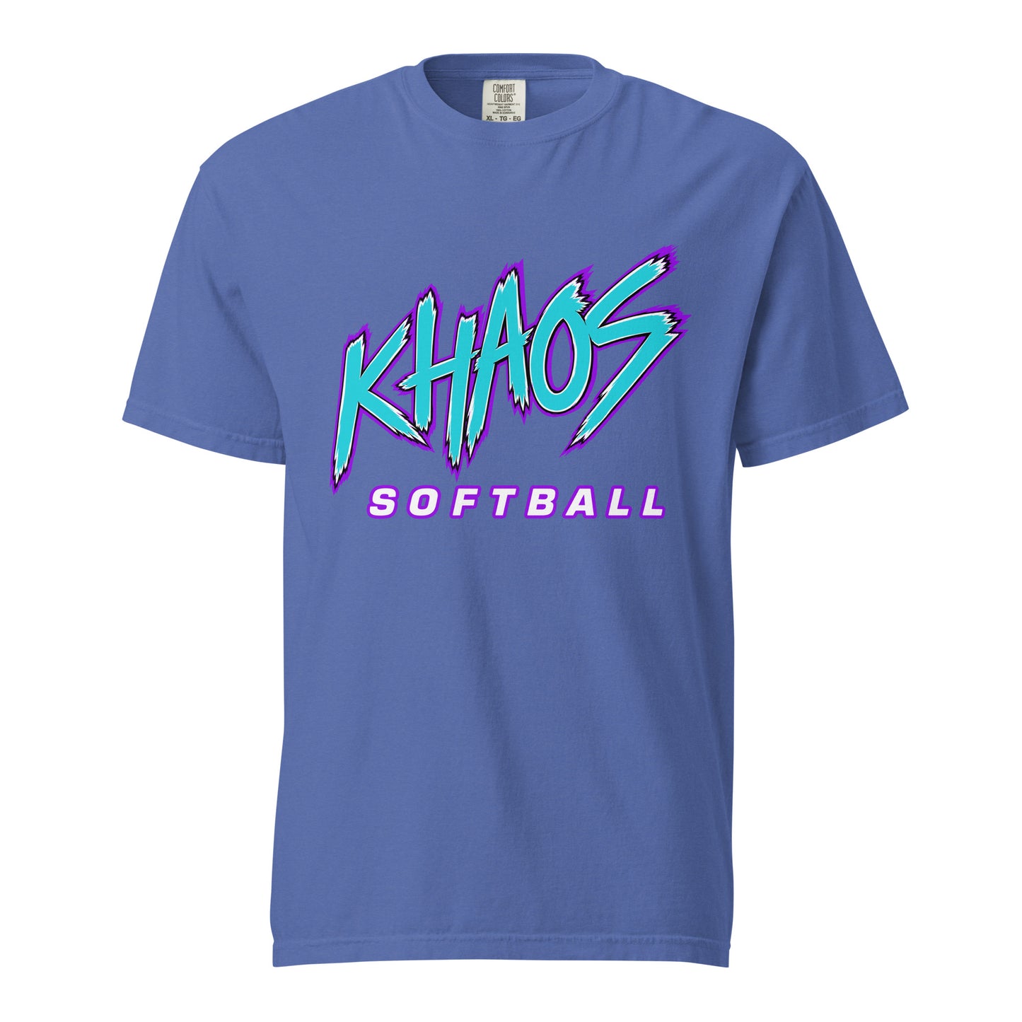 Signature | Comfort Colors T-Shirt | Khaos Softball | Atlhetics Logo