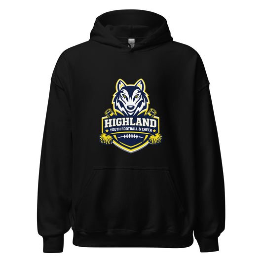 Classic | Hoodie | Highland youth football and cheer | Emblem Logo