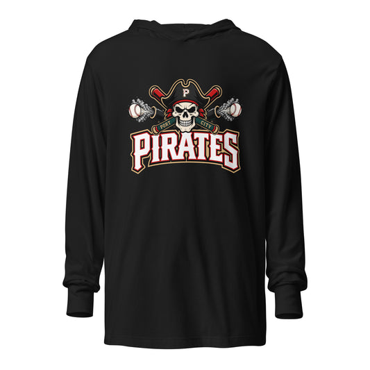 Performance | Hooded Long Sleeve T Shirt | Port City Pirates | Cannonball Portside Logo