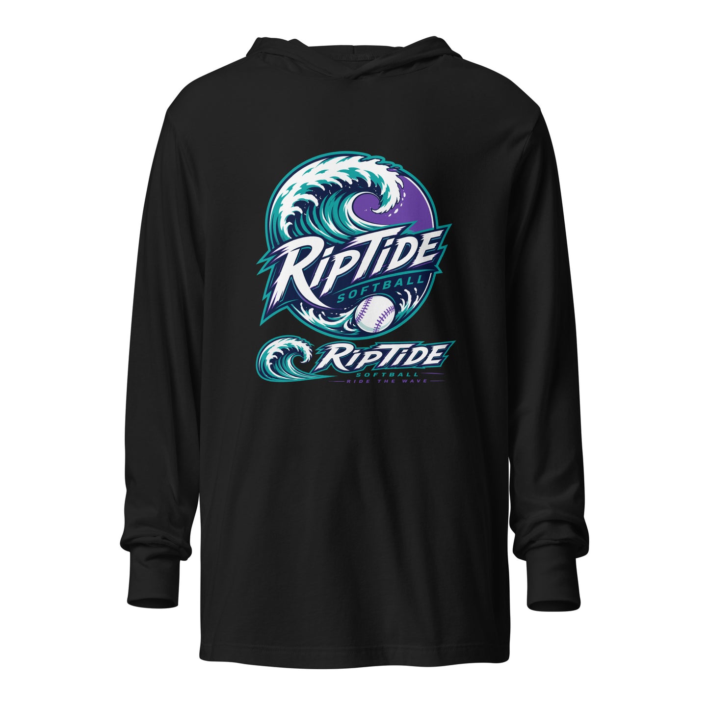 Performance | Hooded Long Sleeve T Shirt | RipTide Softball | Crest Logo