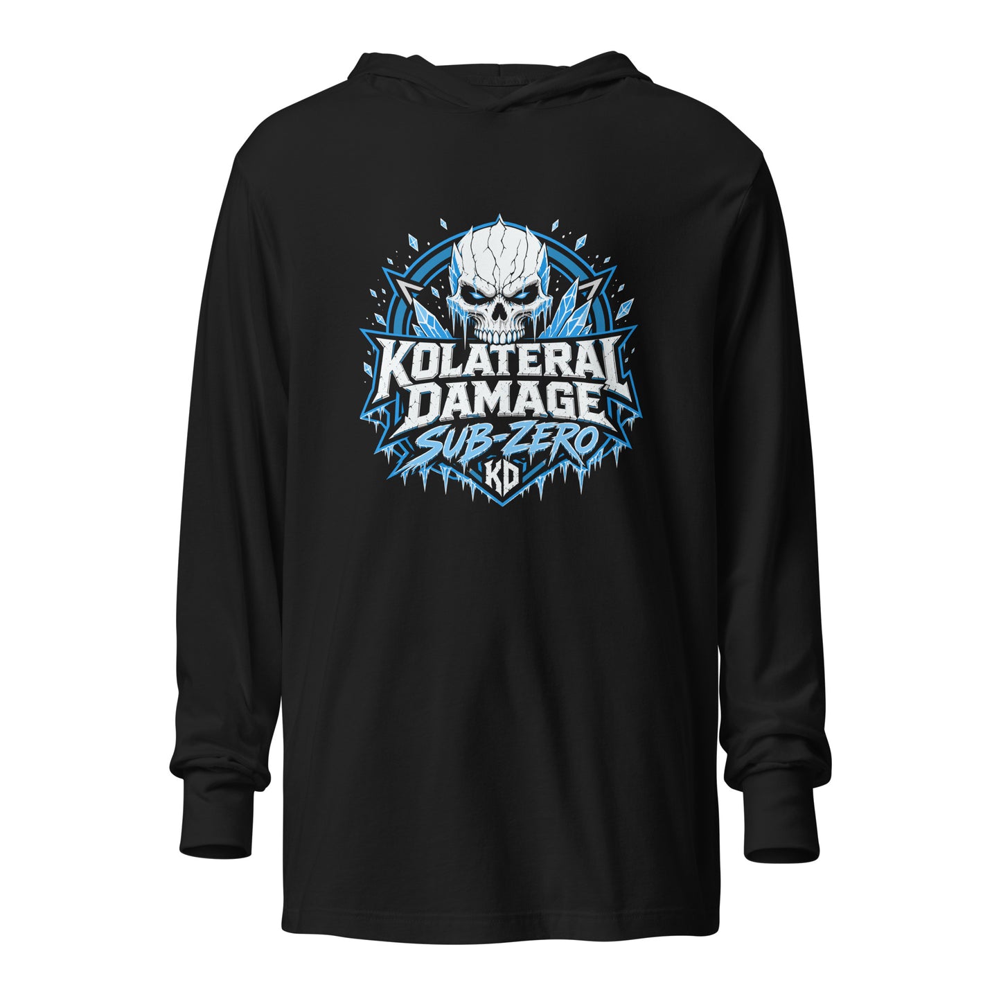 Performance | Hooded Long Sleeve T Shirt | Kolateral Damage E-Sports | Shield Logo