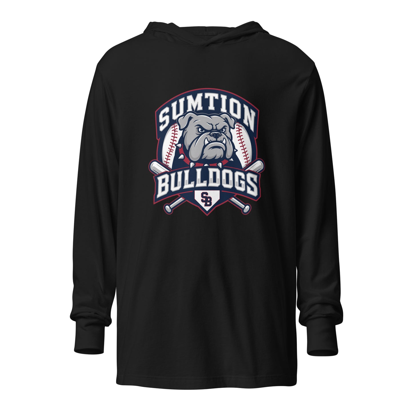 Performance | Hooded Long Sleeve T Shirt | Sumtion bulldogs | Emblem Logo