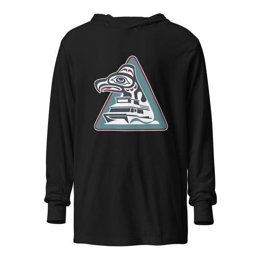 Performance | Hooded Long Sleeve T Shirt | Allen Marine | Vanguard Logo