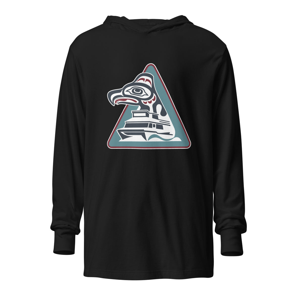 Performance | Hooded Long Sleeve T Shirt | Allen Marine | Vanguard Logo