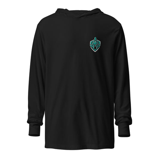 Performance | Hooded Long Sleeve T Shirt | Community Christian College | Crest Logo