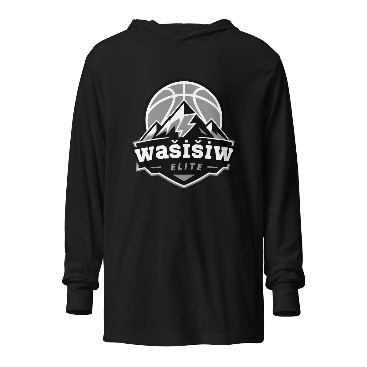 Performance | Hooded Long Sleeve T Shirt | Wašišiw Elite | Shield Logo