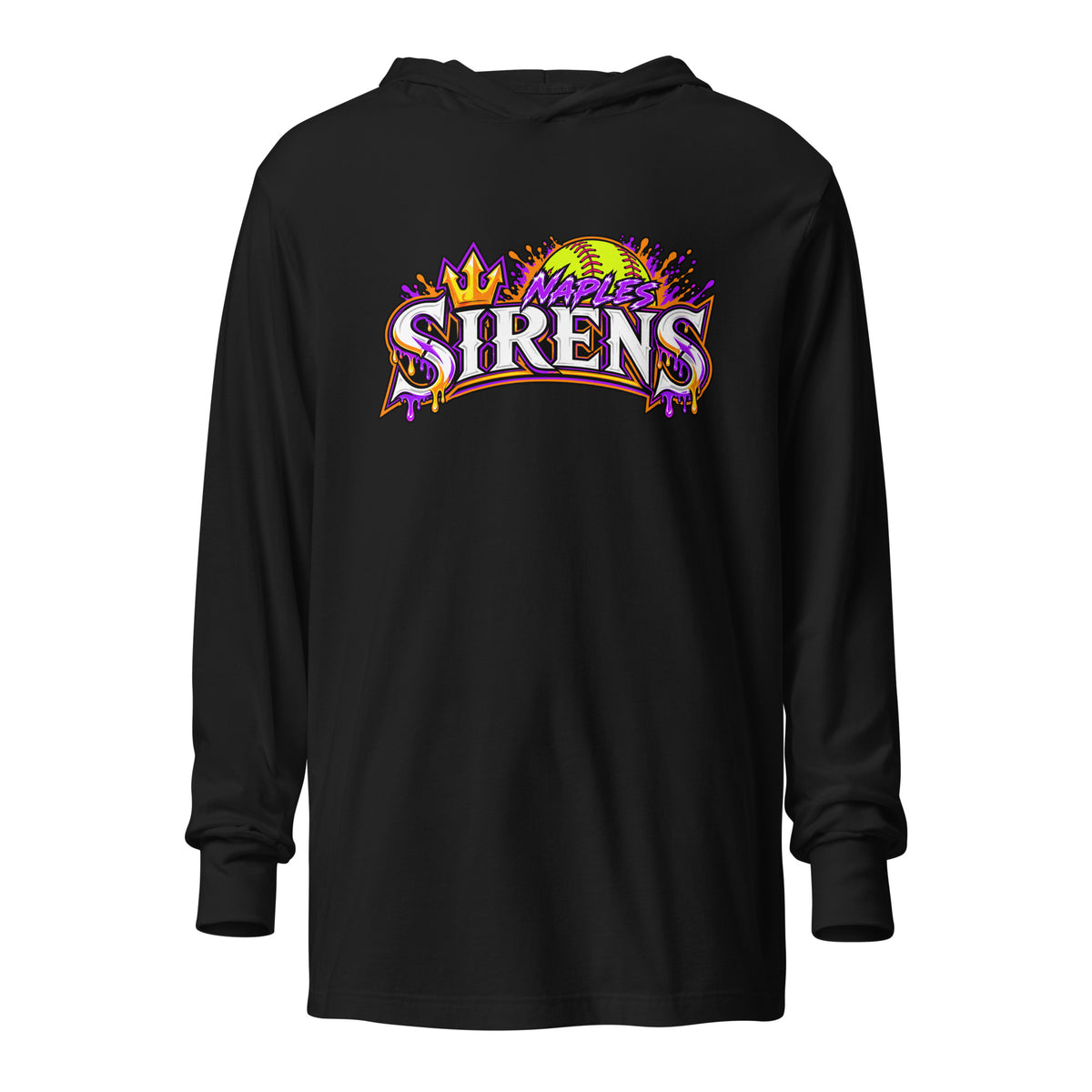Performance | Hooded Long Sleeve T Shirt | Naples Sirens | Emblem Logo