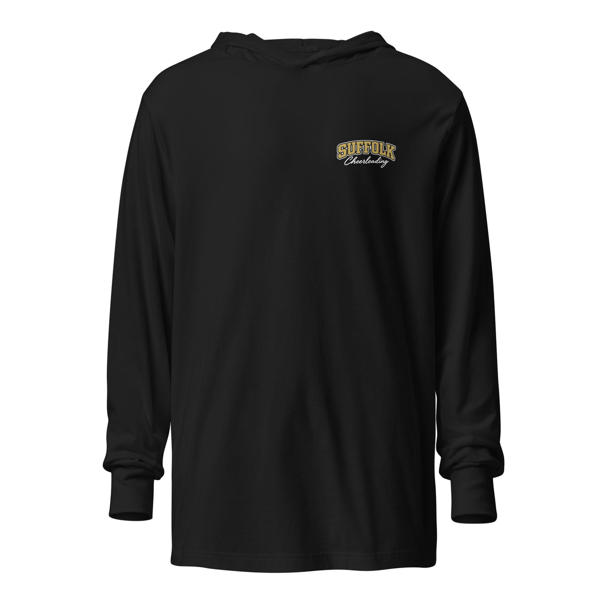 Performance | Hooded Long Sleeve T Shirt | Suffolk University Cheerleading | Valor Logo