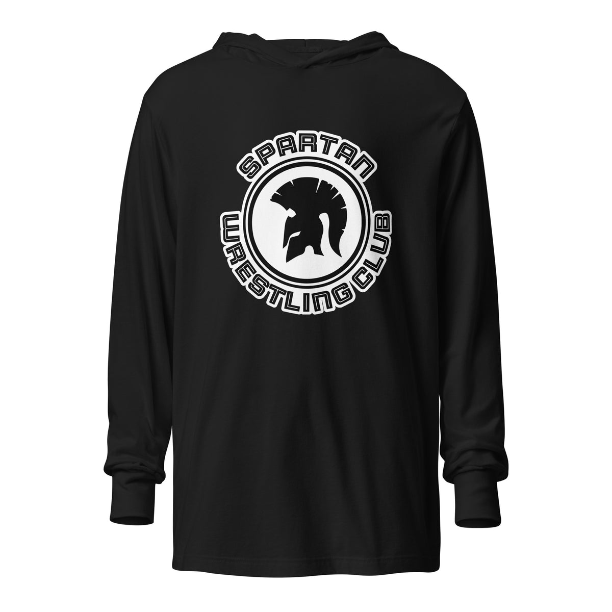 Performance | Hooded Long Sleeve T Shirt | Spartan Wrestling Club | Crest Logo