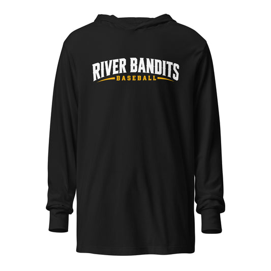 Performance | Hooded Long Sleeve T Shirt | South Bend River Bandits | Lettermark Logo