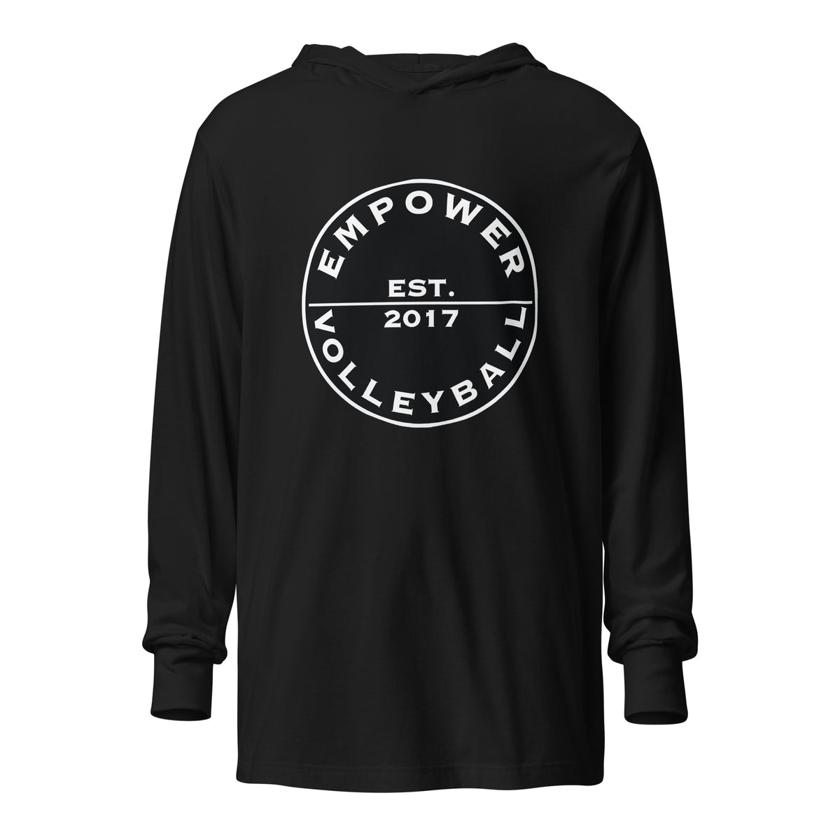 Performance | Hooded Long Sleeve T Shirt | Empower Volleyball Club | Alpha Spike Logo