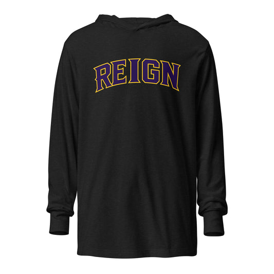 Performance | Hooded Long Sleeve T Shirt | REIGN 10U Softball | Script Logo