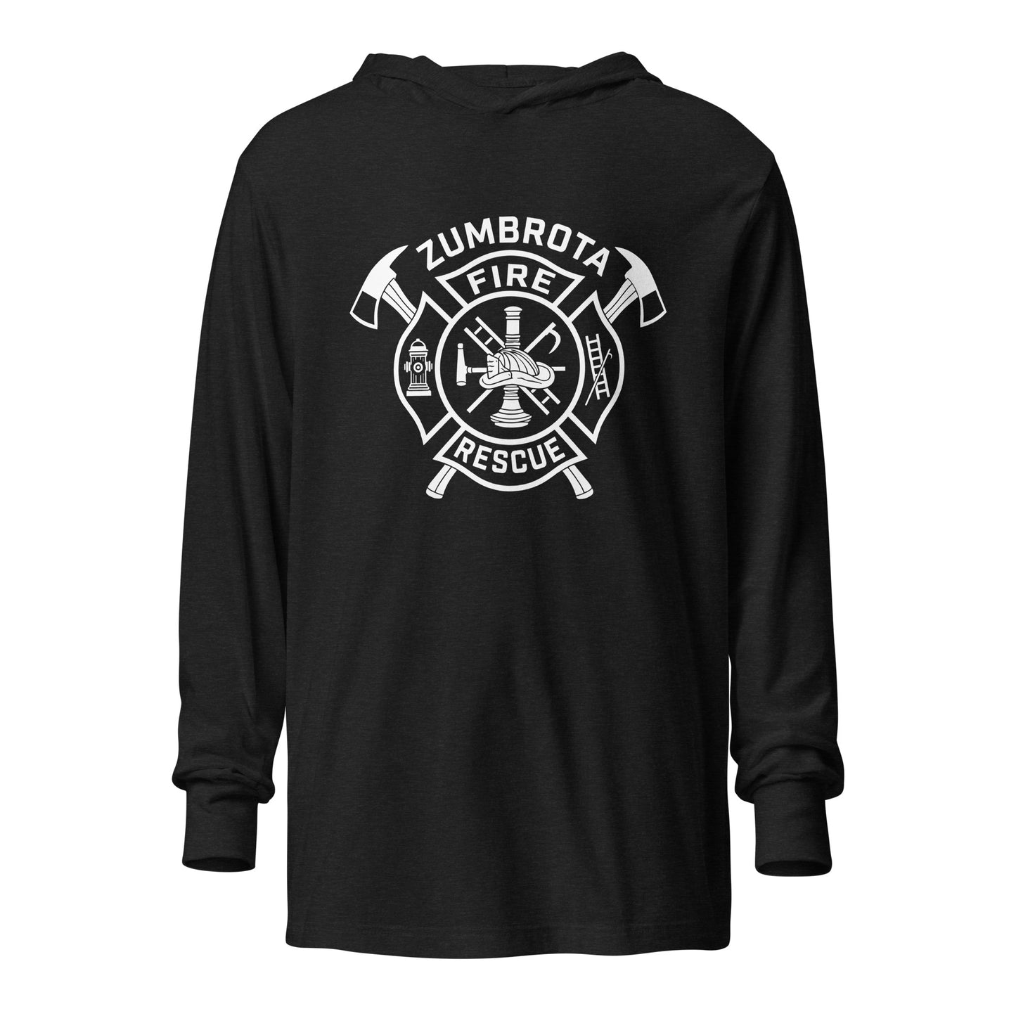 Performance | Hooded Long Sleeve T Shirt | Zumbrota Fire Department | Crest Logo