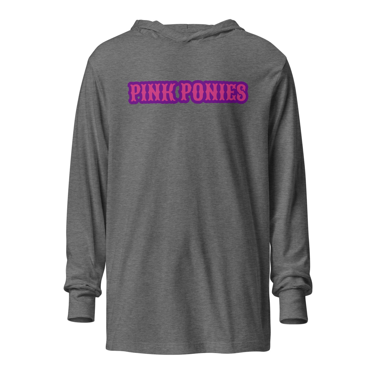 Performance | Hooded Long Sleeve T Shirt | Pink Pony Athletic Club | Script Logo