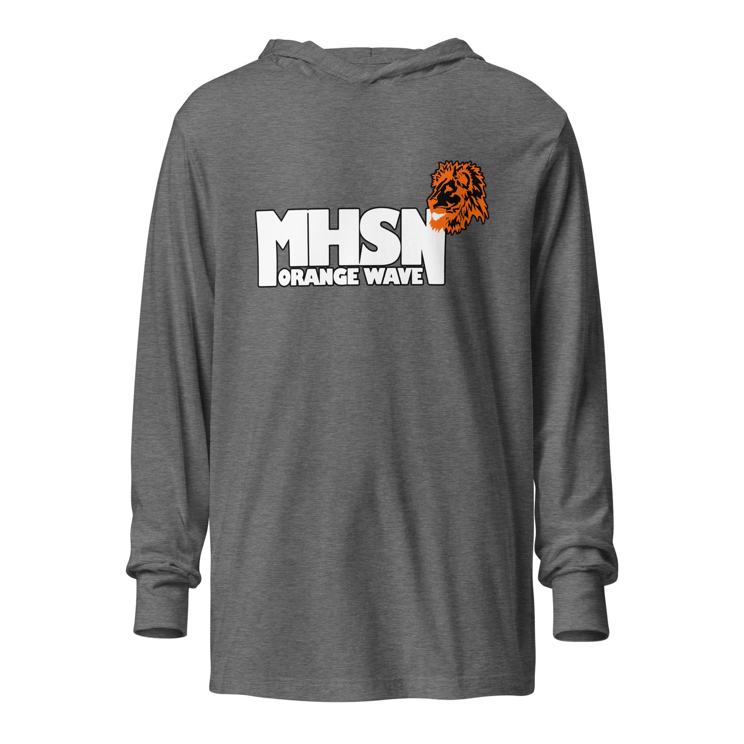 Performance | Hooded Long Sleeve T Shirt | Orange Wave Marching Band | Crest Logo