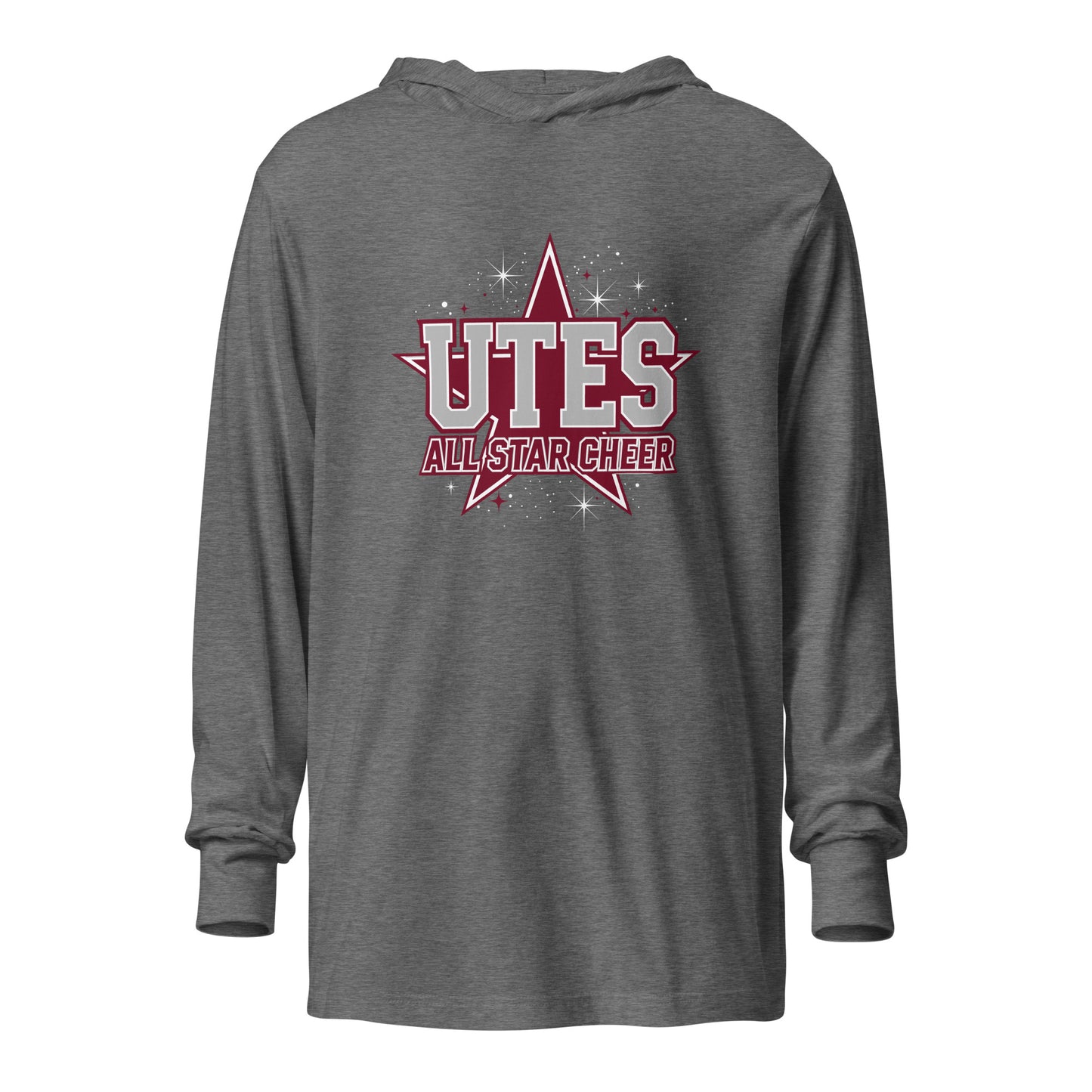 Performance | Hooded Long Sleeve T Shirt | Utes Allstar Cheer | Crest Logo