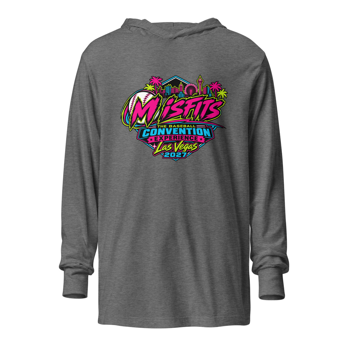 Performance | Hooded Long Sleeve T Shirt | Misfits Baseball | Crest Logo