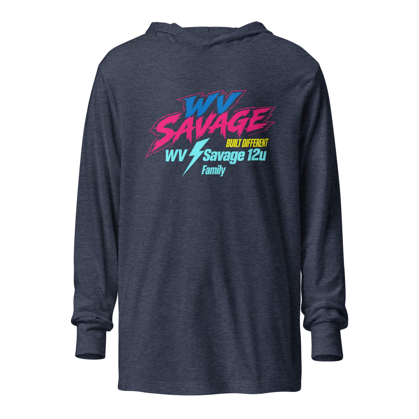Performance | Hooded Long Sleeve T Shirt | Savage | Modern Text Logo