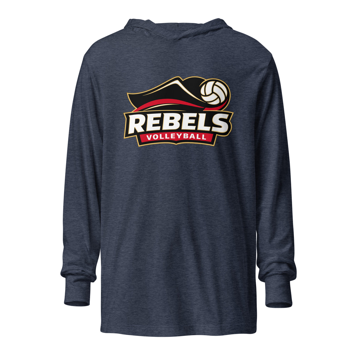 Performance | Hooded Long Sleeve T Shirt | Rebels Volleyball Club | Crest Logo