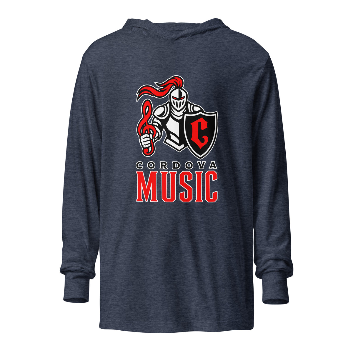Performance | Hooded Long Sleeve T Shirt | Cordova High Music | Vanguard Logo