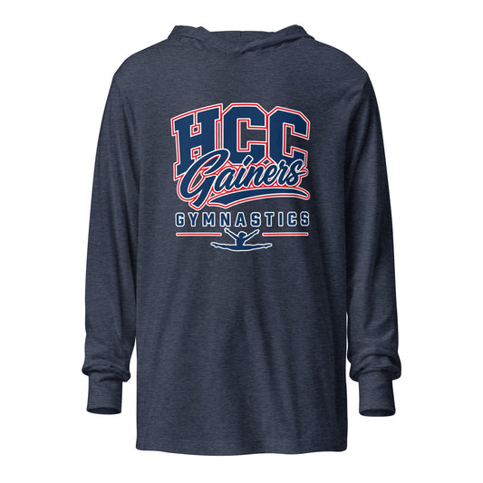Performance | Hooded Long Sleeve T Shirt | HCC Gymnastics | Apex Logo