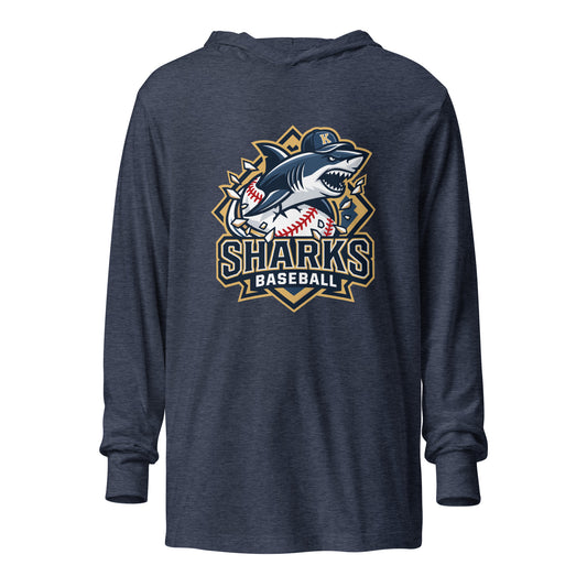 Performance | Hooded Long Sleeve T Shirt | Sharks Diamond Sports | Valor Logo