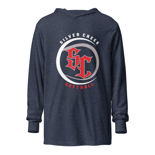 Performance | Hooded Long Sleeve T Shirt | Silver Creek 12U Schreiber | Crest Logo